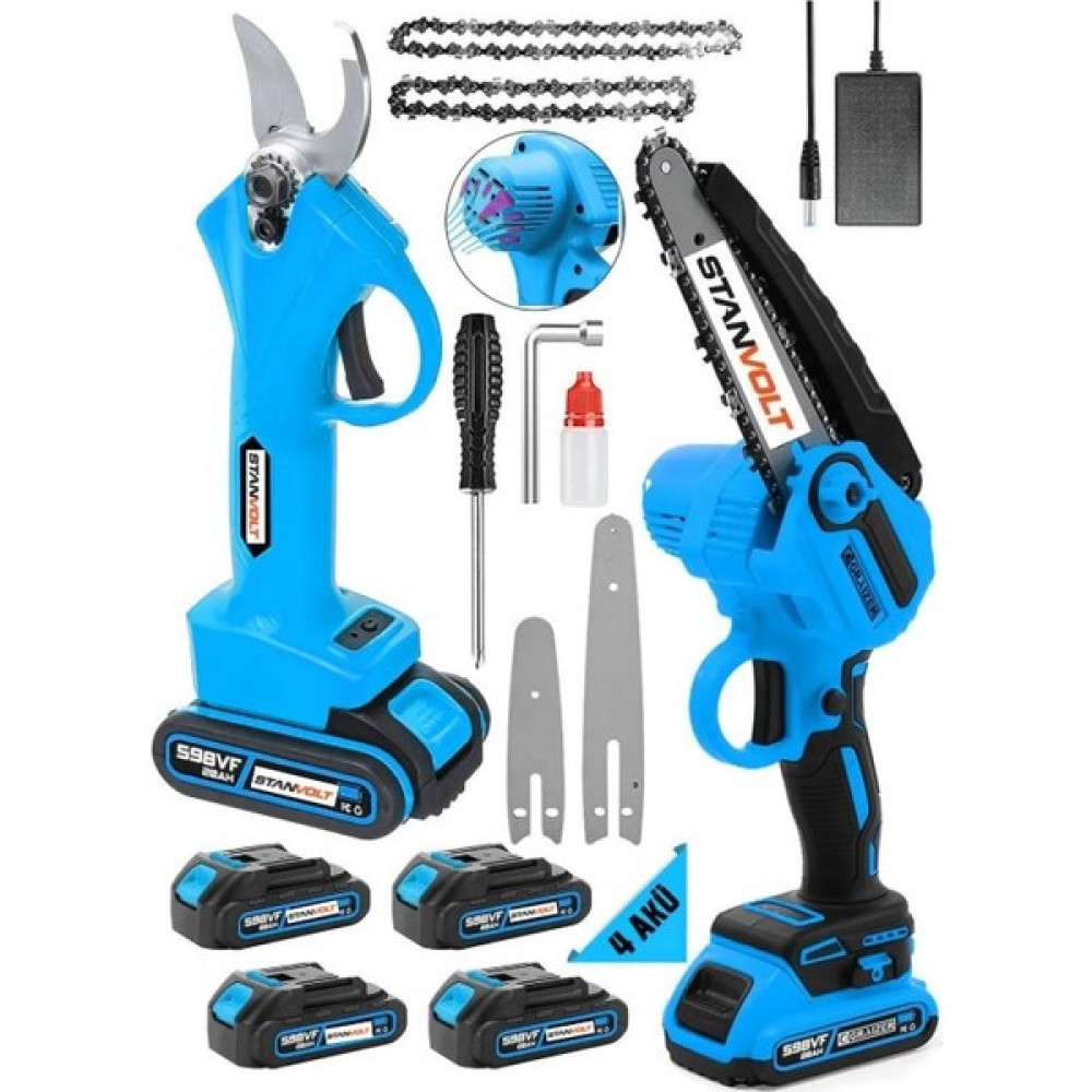Stanvolt 4 Akülü Yağ Pompali 2 Li Set Şarjlı Dal Ağaç Kesme Bağ Budama Makası Ağaç Kesme Makinesi Fiyatı