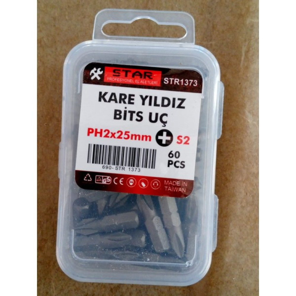 Star 60'lı Kare Yıldızbits Uç (PH 2 x 25 mm) Oto Boyaları Fiyatı