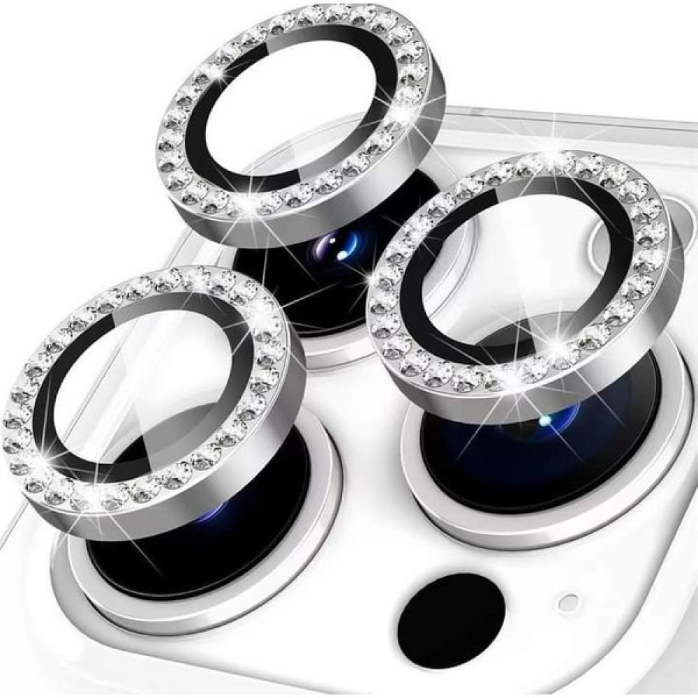 Star Aksesuar iPhone 15 Pro/15 Pro Max Taşlı Diamond Kamera Koruma Lensi - Gümüş Cep Telefonu Ekran Koruyucusu Fiyatı