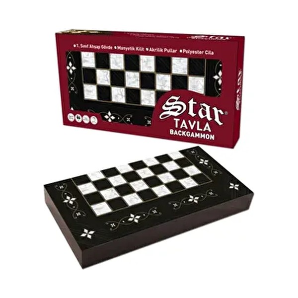 Star Antik Mine Tavla Büyük Boy Oyun Takımı Polyester Cila ile Şık Tasarım 1 Parça Tavla Fiyatı