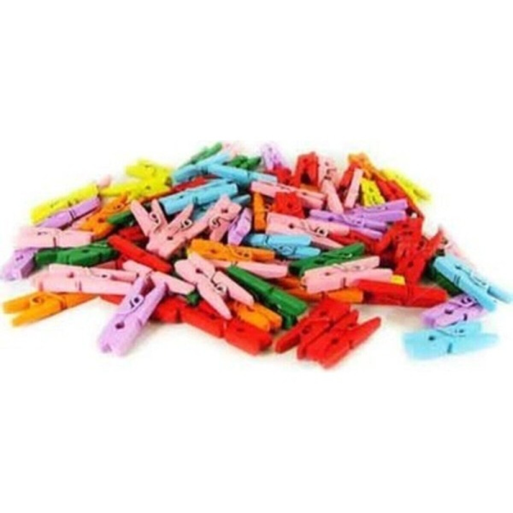 Star Global 25 Li Paket Mini Ahşap Mandal Fotoğraf Mandalı 2,5 cm Fotoğraf Mandalı Küçük Renkli Mini Mandal STRGLBL75 - Karışık Renkli Hediyelik Eşya Fiyatı
