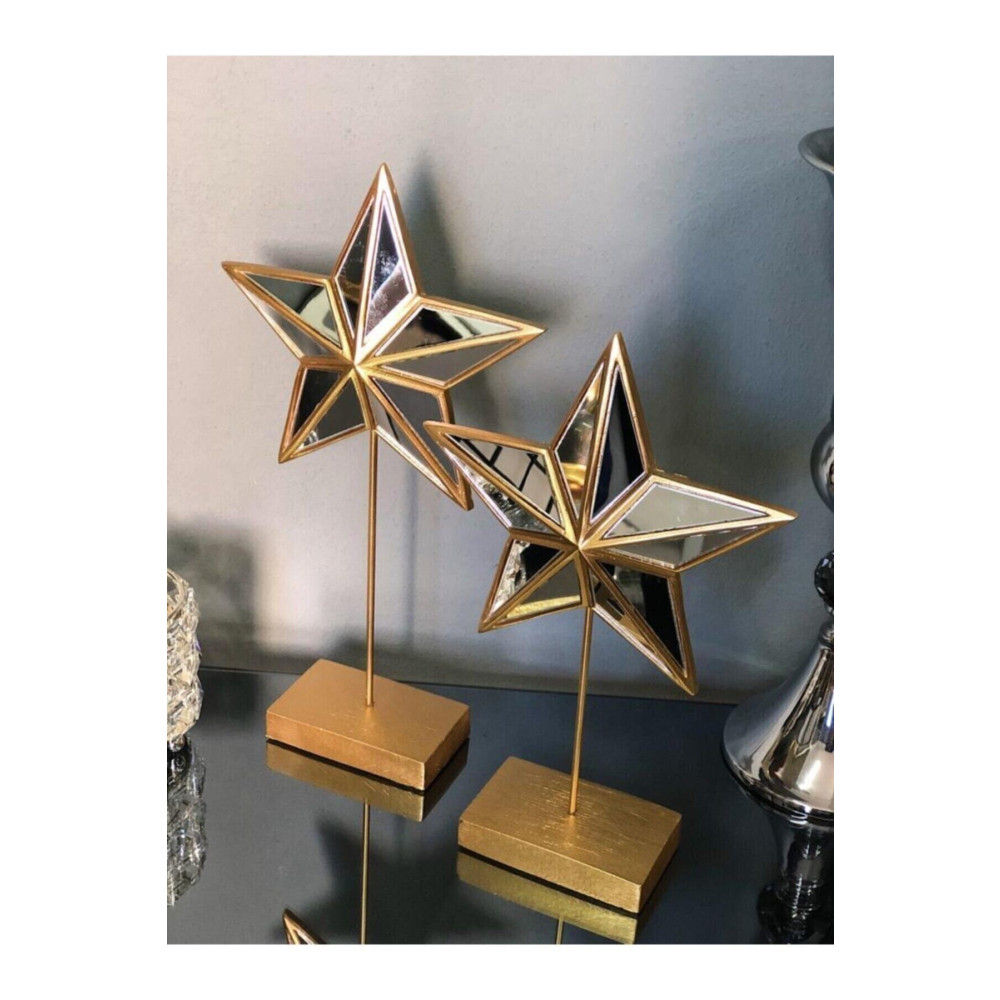 star global 2li Gold Aynalı Yıldız Obje Biblo Obje Fiyatı