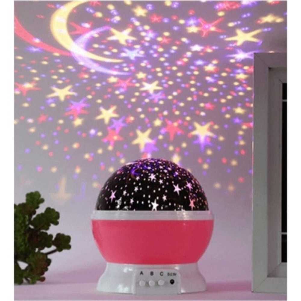 Star Global Dekoratif Çocuk Odası Gece Lambası Pembe Dönen Projeksiyon Gece Lambası Star Master Ay Yıldız LED Gece Lambası Fiyatı