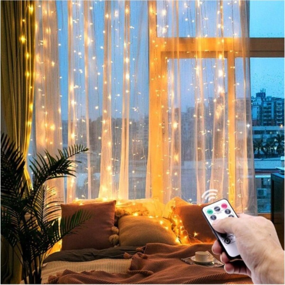 Star Global Kumandalı 8 Ayrı Moda Sahip Perde LED 2 Metre ( 2 mt x 2 mt ) Perde LED Peri LED USB Led Aydınlatmalar Fiyatı
