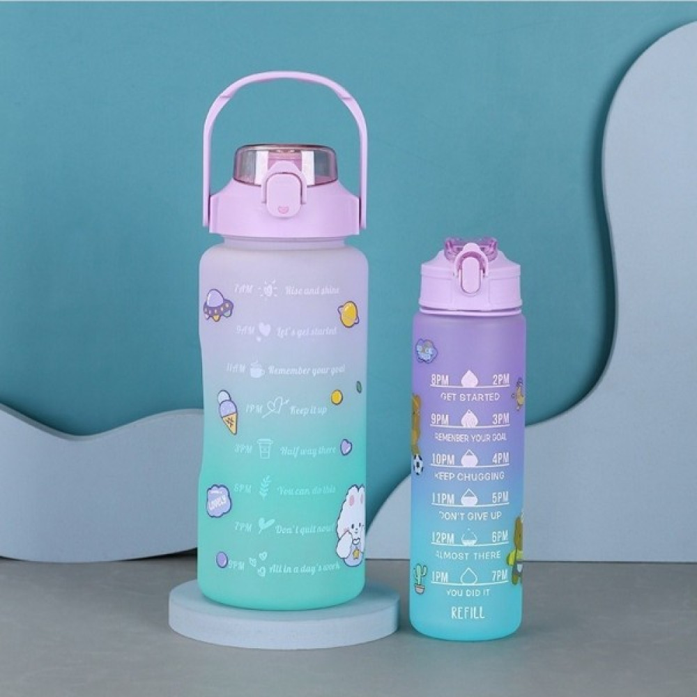 Star Global Su Matarası Su Şişesi Suluk 2 LT+900 ml Yavrulu 2 Li Motivasyonel Tritan Spor Salonu Su Şişesi Suluk Suluk Fiyatı