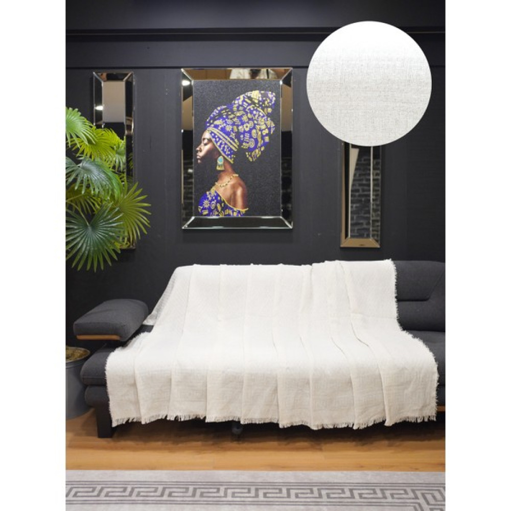 Star Home %100 Pamuklu Ekru Koltuk Örtüsü Koltuk Şalı - Beyaz - Ekru - 170 x 200 cm Koltuk & Kanepe Örtüsü Fiyatı