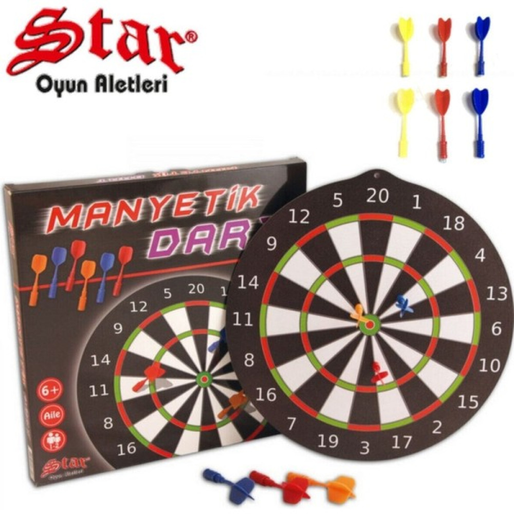 Star Okey Manyetik Dart Tahtası Dart 14.5 Inç 37 cm Lik Büyük Boy 6 Oklu Profesyonel Dart Oyunu Man Diğer Spor Ürünleri Fiyatı