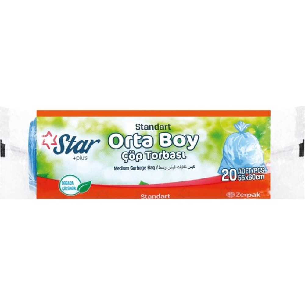 Star Plus Çöp Torbası Orta Boy 55X60 cm Mavi Renk - 55 x 60 cm Oto Boyaları Fiyatı