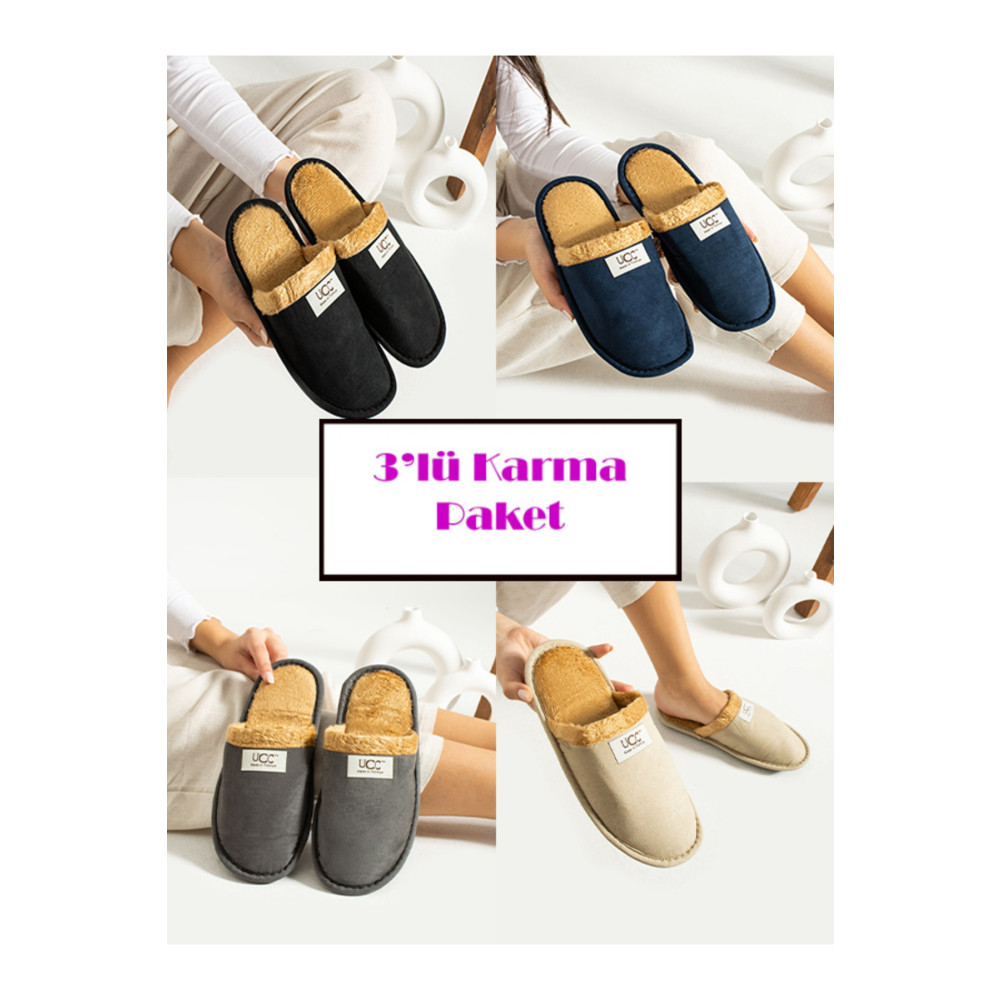 star shoes 3lü Kışlık Ev Terliği Kışlık Terlik Misafir Terliği 39 Beden Unisex Sandalet Fiyatı