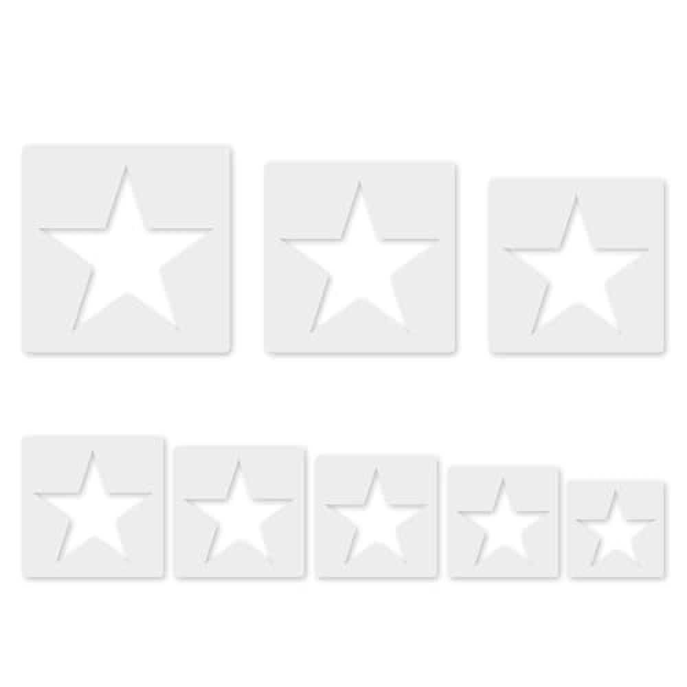Star Stencil, 8 Pcs Different Size Star Stencils, Star Template Stencil, Large Star Stencil for Spray Painting, Painting Template for Fabric Walls Arts Paper