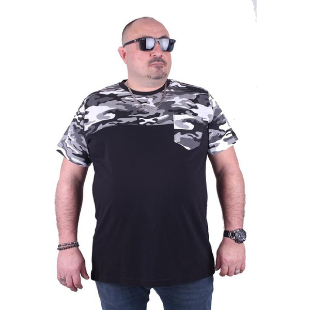 Starbattal Büyük Beden Cepli Camouflage Erkek Tişört 23145 Fume Erkek T-shirt Fiyatı