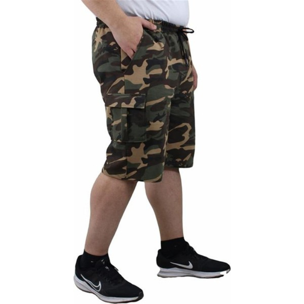 Starbattal Büyük Beden Commando Camouflage Erkek Penye Şort 23606 Taba Erkek Şort Fiyatı