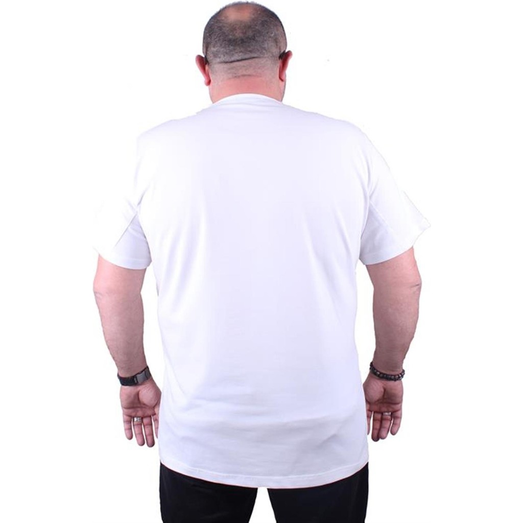 Starbattal Erkek Büyük Beden Likralı Basic Sıfır Yaka Tişört 11160 Beyaz Erkek T-shirt Fiyatı