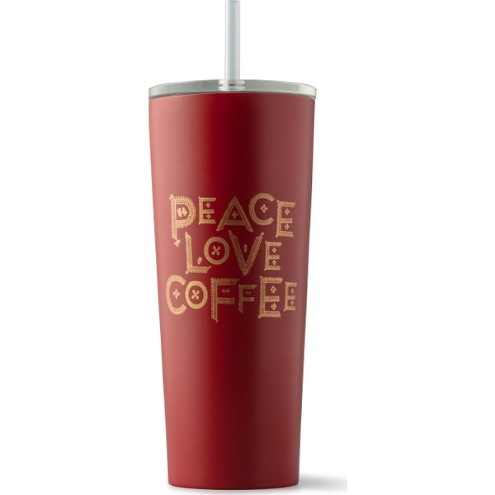 Starbucks Starbucks® Kırmızı Renkli "Peace-Love-Coffee" Tasarımlı Soğuk İçecek Bardağı - 473 ml Kamp Mutfağı Fiyatı