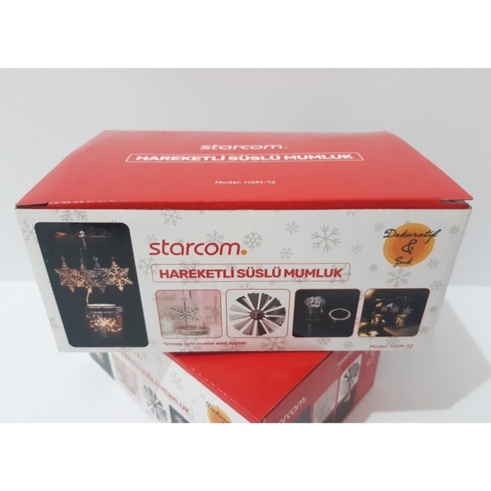 Starcom Hareketli Süslü Mumluk Şamdan Fiyatı
