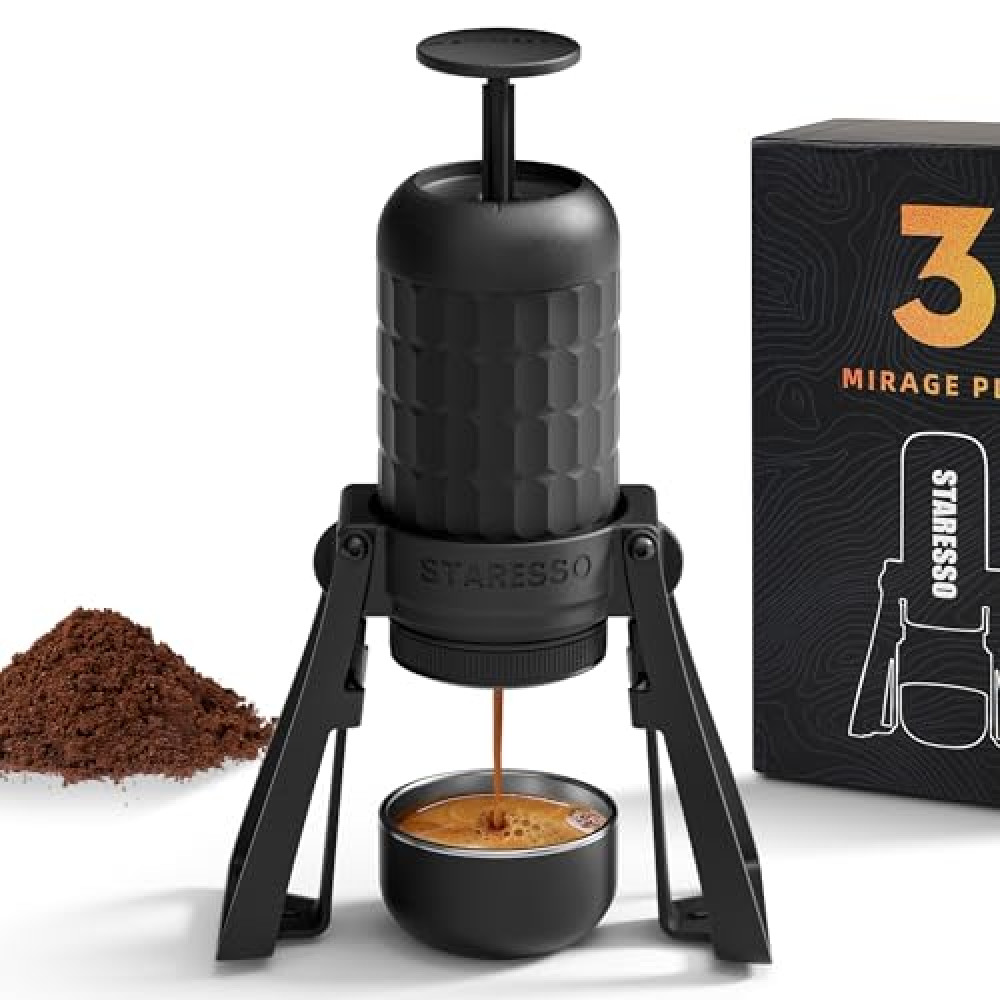 STARESSO PLUS SP300 Espresso Machine, Manual Portable Coffee Maker Compatible Ground Coffee with Pressurized Filter, Espresso Maker for Home Travel Camping Office, Non-Electric
