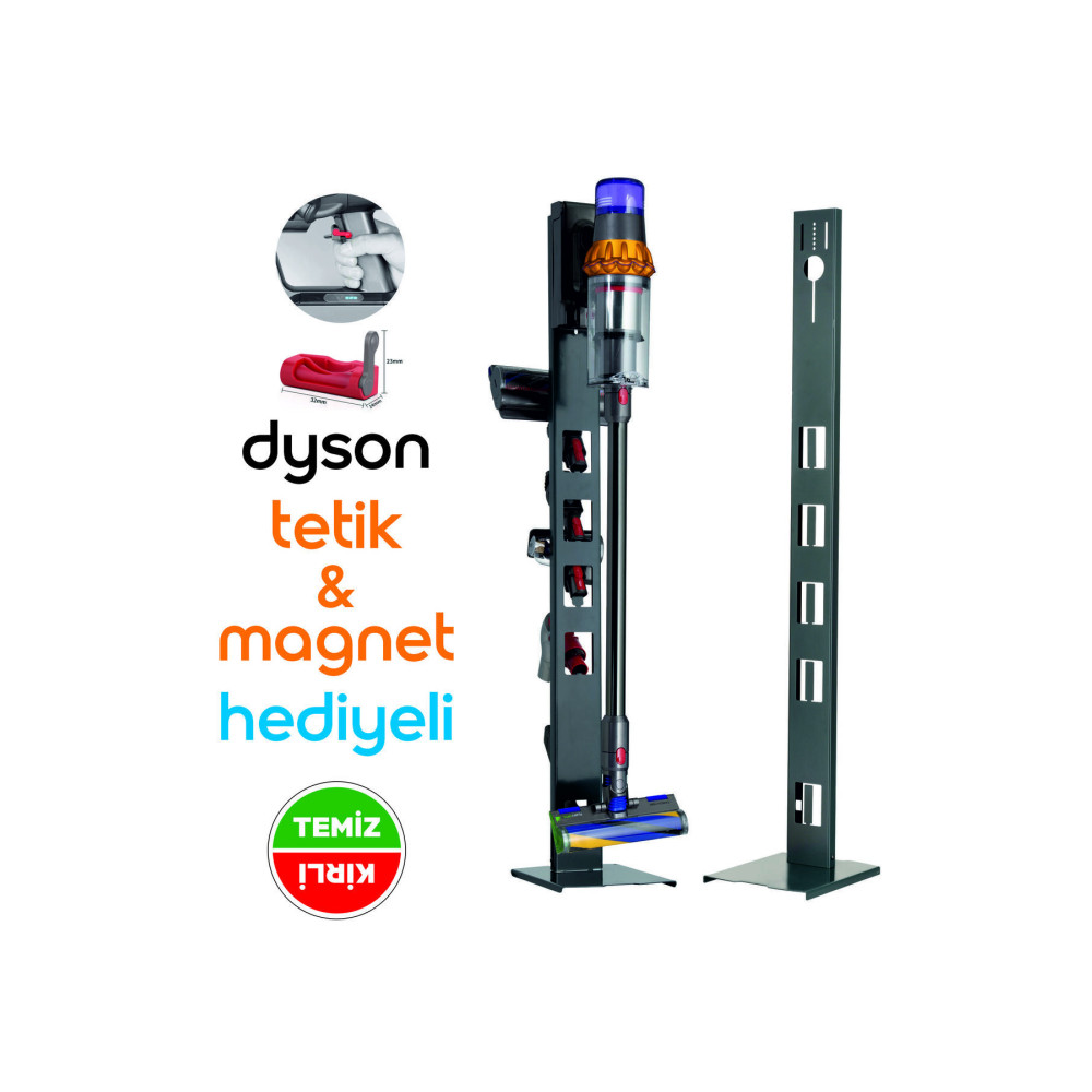 STARK Dyson Uyumlu Dikey Süpürge Standı Antrasit Renk V15 - V12 - V11 - V10 - V8 Elektrikli Süpürge Aksesuarları Fiyatı