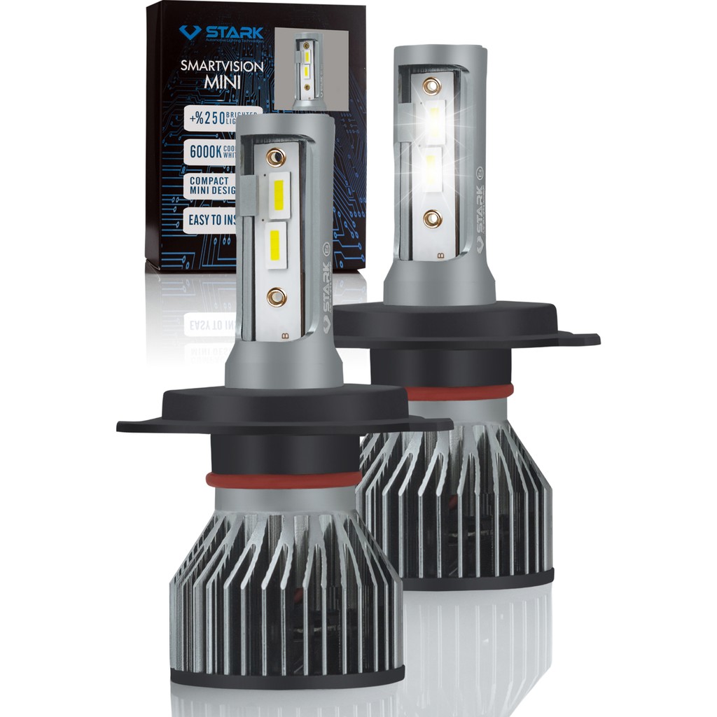 Stark Smart Vision Mini H4 LED Xenon Far Ampulü Kısa Tip Mini Slim Csp Şimşek Etkili Araba & Motorsiklet Aksesuarı Fiyatı