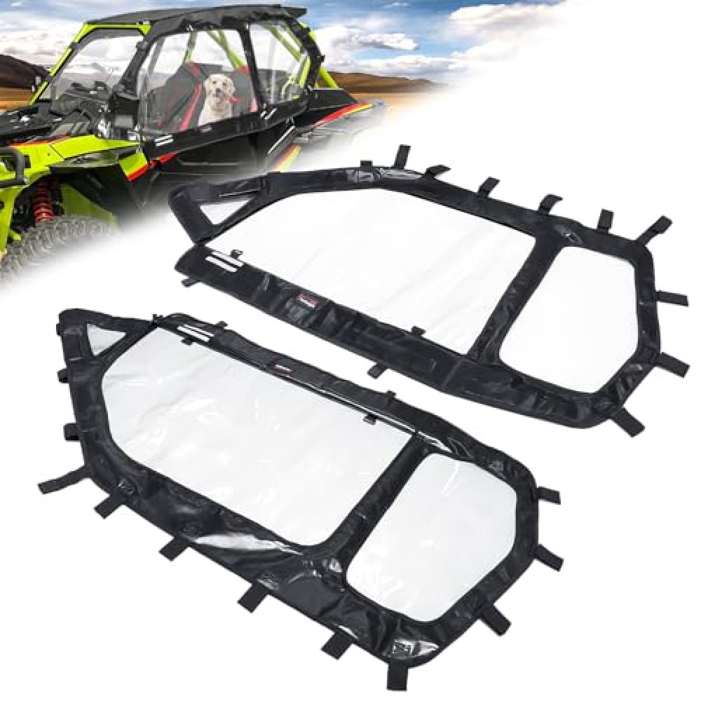 StarknightMT RZR 1000 XP Cab Enclosure Upper Doors, RZR 2 Seat Soft Side Windows With Zipper Vent Compatible With Polaris 2014-2023 RZR 1000 XP/900/XP TURBO/S 1000 RZR 1000 XP Accessories