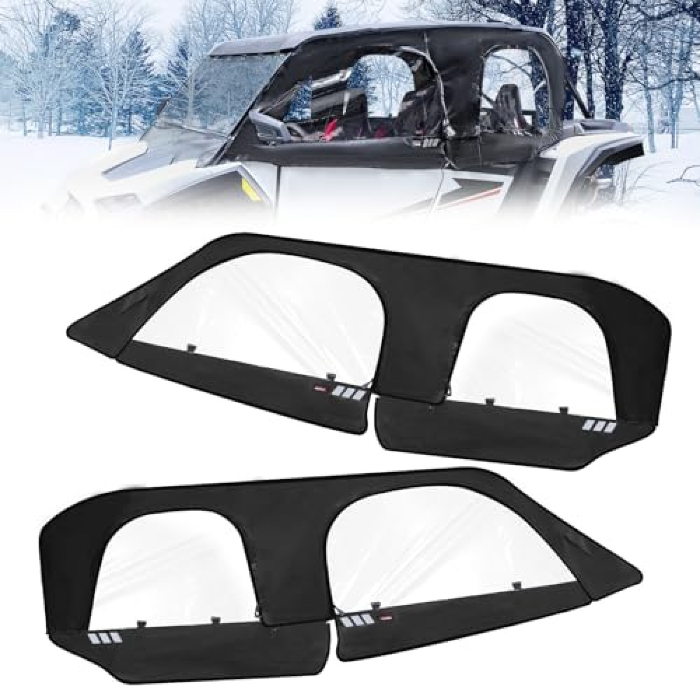 StarknightMT RZR XP 4 1000 Cab Enclosure Soft Upper Doors With Vent Side Windows Compatible With Polaris RZR XP 4 1000 2024+ Soft Door Panel Windshield Accessories 4 Seaters