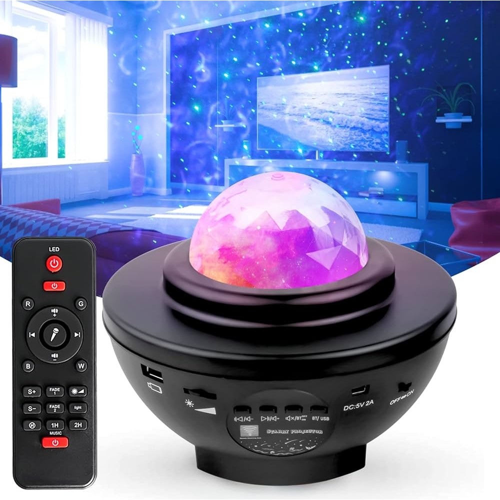 Starry Gece Lambası, Evini Yıldızlarla Aydınlat, Sihirli Atmosfer ile Yıldızlı Geceler Projektör Bluetooth Hoparlör Ses Bombası - Siyah Bluetooth Hoparlör Fiyatı
