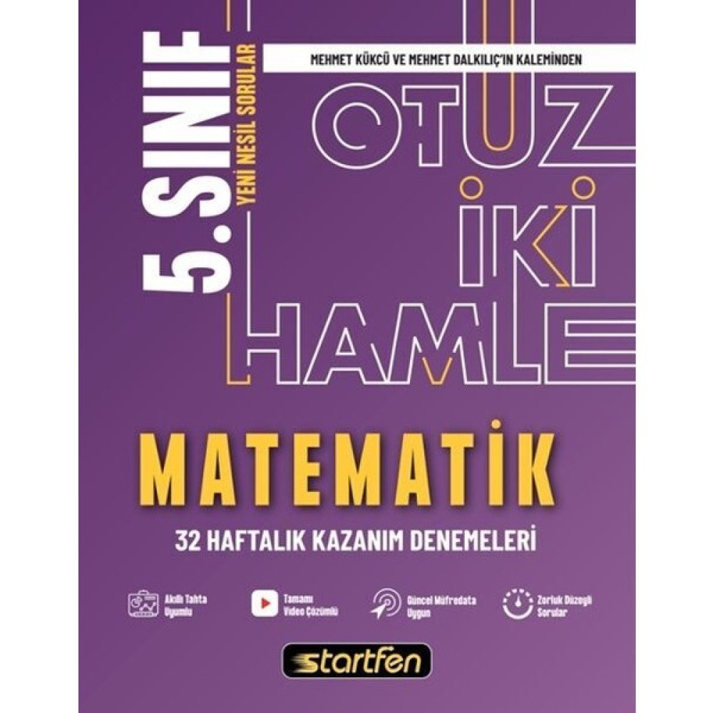 Startfen Yayınları 5.Sınıf Matematik 32 Hamle Haftalık Kazanım Denemeleri Matematik Fiyatı