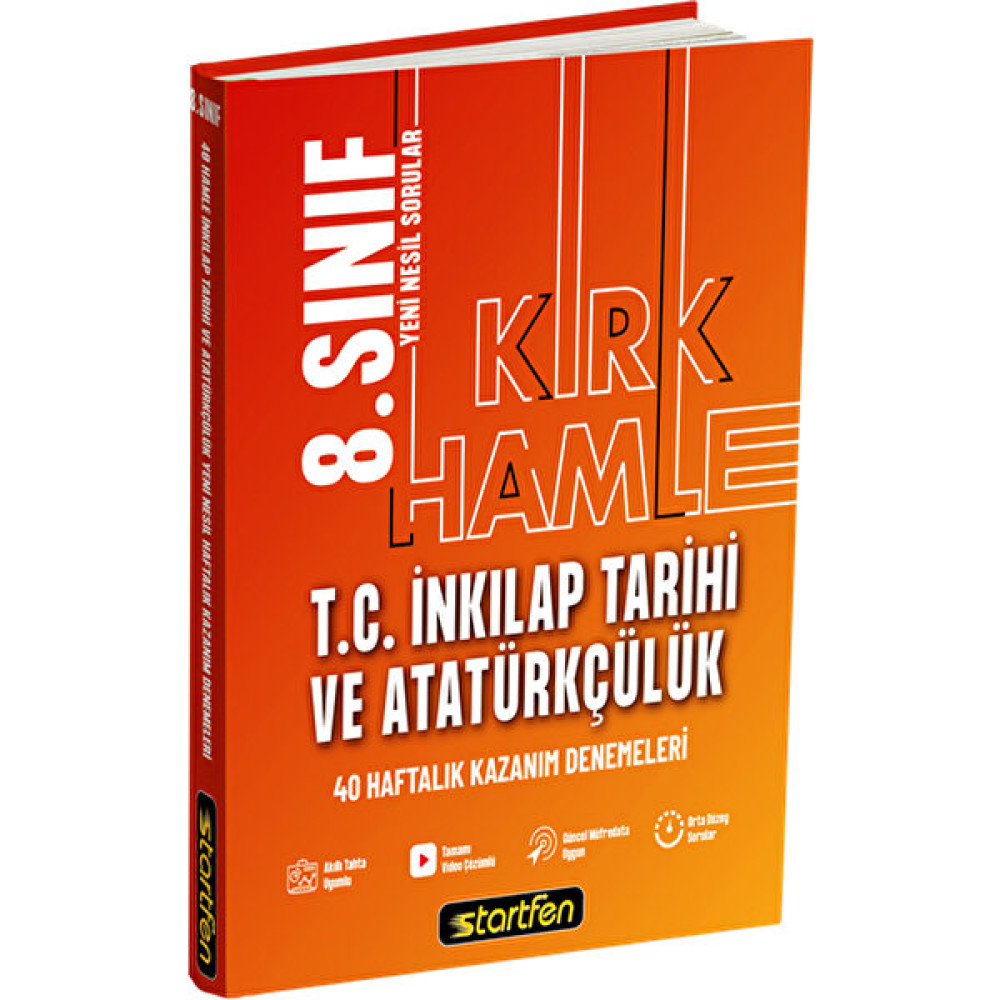 Startfen Yayınları 8. Sınıf Inkılap Tarihi 40 Deneme Haftalık Kazanım Denemeleri Kaynak Kitapları Fiyatı