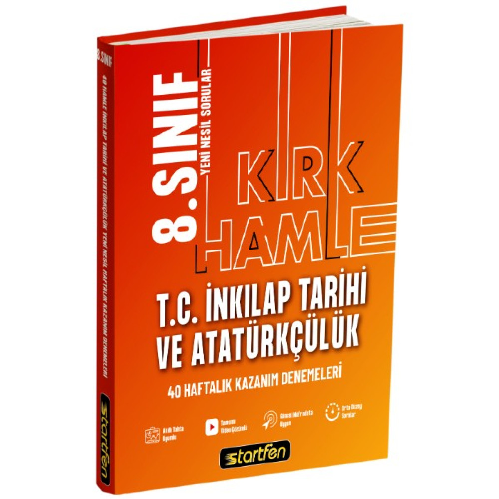 Startfen Yayınları 8. Sınıf LGS Inkılap Tarihi 40 Hamle Kazanım Denemeleri - Yeni Kaynak Kitapları Fiyatı