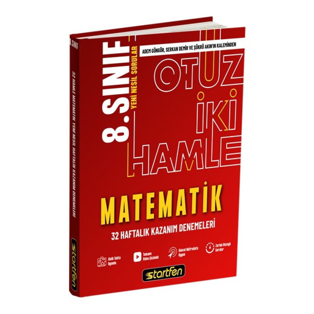 Startfen Yayınları 8. Sınıf Matematik 32 Hamle Haftalık Kazanım Denemeleri Kaynak Kitapları Fiyatı