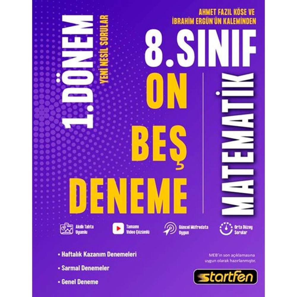 Startfen Yayınları Startfen Yayınları LGS 1. Dönem 15'li Matematik Deneme Kaynak Kitapları Fiyatı