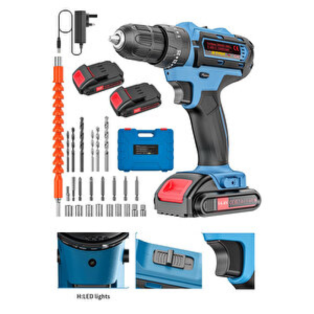 Staxx Blue 25+3 Metal Dişli Motor Fast Series Çift Akülü Darbeli 14.4 V Vidalama Matkap + 24 Pcs Set Hediyeli Matkaplar Fiyatı