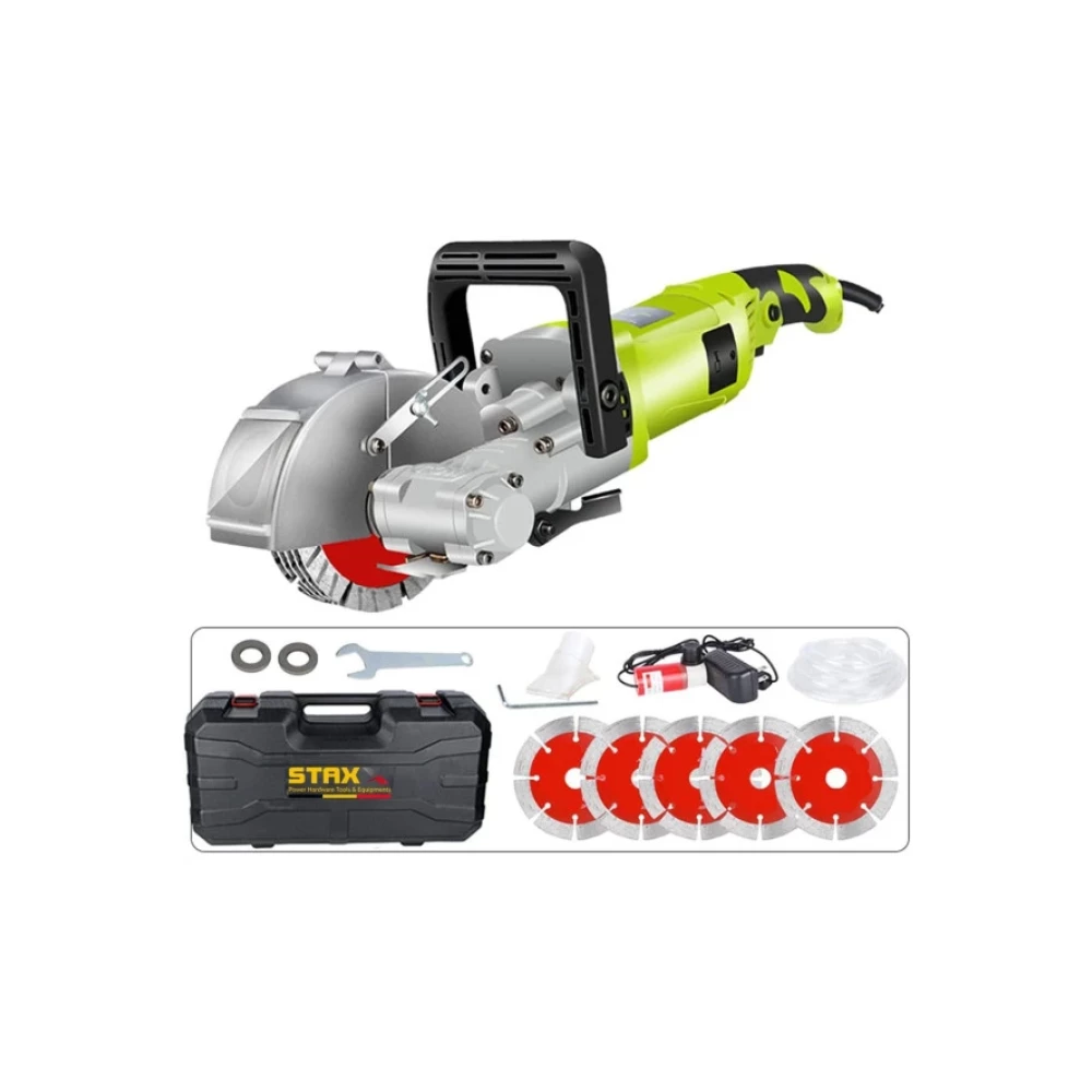 Staxx Duvar Oluk Acma Mak Kanal Acma Kesme Makinesi 5 Bicakli 40Mm 4Kw 3500Watt 4.5Kg Cantali Set Kanal Açma Makinesi Fiyatı