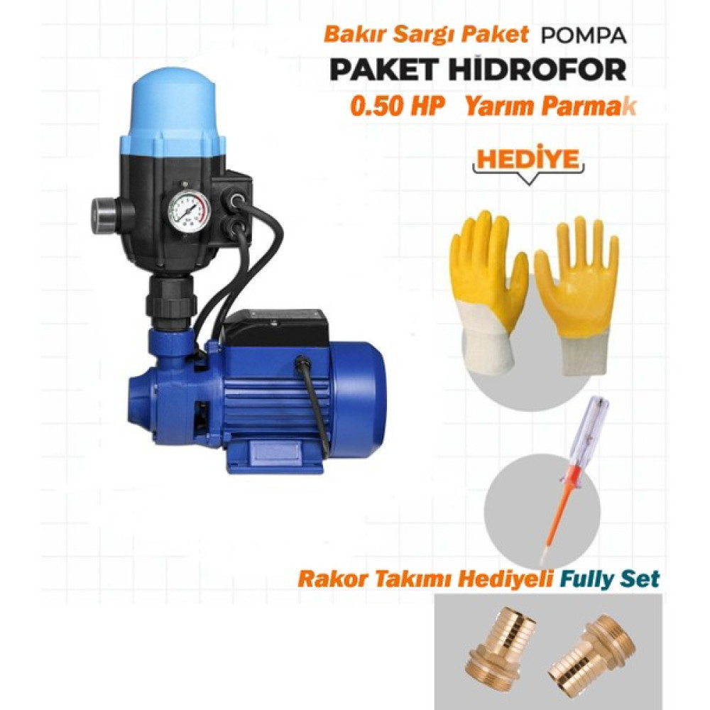 Staxx Power Metal Dişli Sistem Su Pompası Paket Hidrofor Otomatik Sistem Su Pompası 0.5hp Tam Bakır Sargı+Rakor Su Motoru Fiyatı