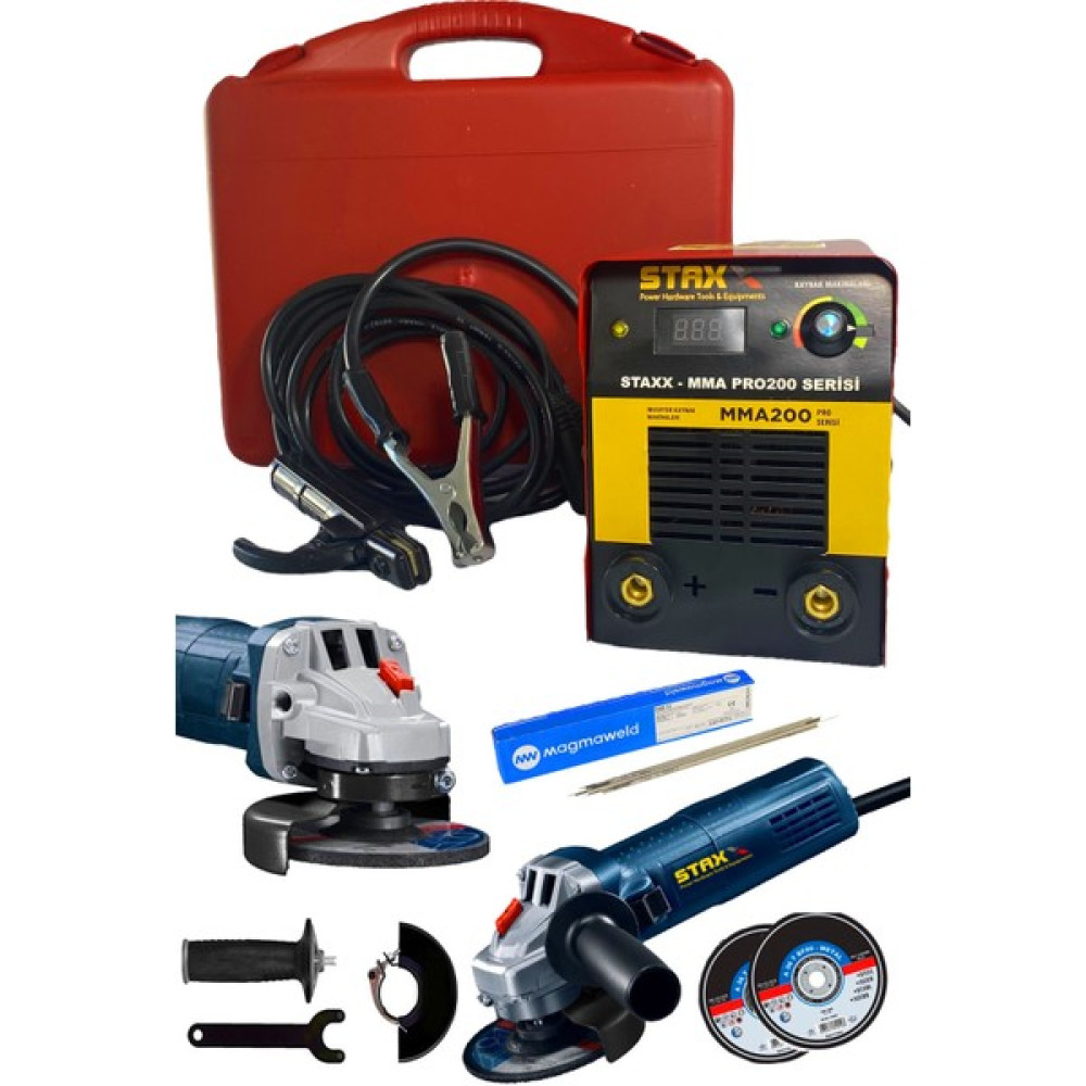 Staxx Power Ultrapower Çift Kartlı Ekranlı Invertör Kaynak Makinesi 201 Amper + Taşlama Hediyeli 2 Yıl Garanti Kaynak Makineleri Fiyatı