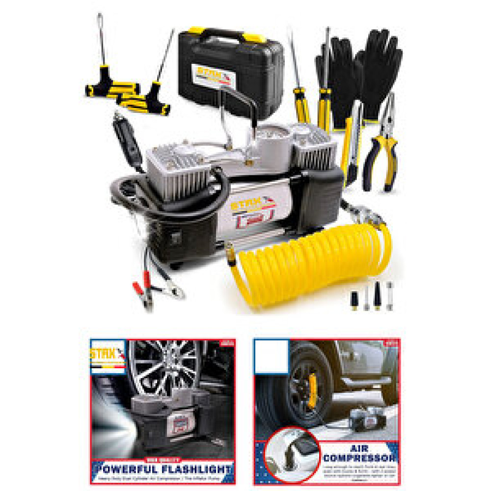 Staxx Profesyonel Çift Pistonlu Metal Hava Kompresörü 12 V 150 Psi Araba Lastik Bot Şişirme Full Çanta Set Lastik Tamir & Bakım Fiyatı