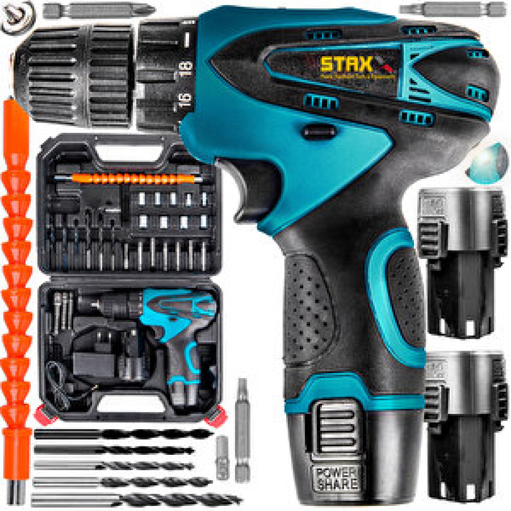 Staxx Stx-1800 Metal Dişli Şanzuman Ultra Premium Lityum Bataryalı X2 Adet Akülü Vidalama Matkap + Usta Seti Hediyeli Matkaplar Fiyatı