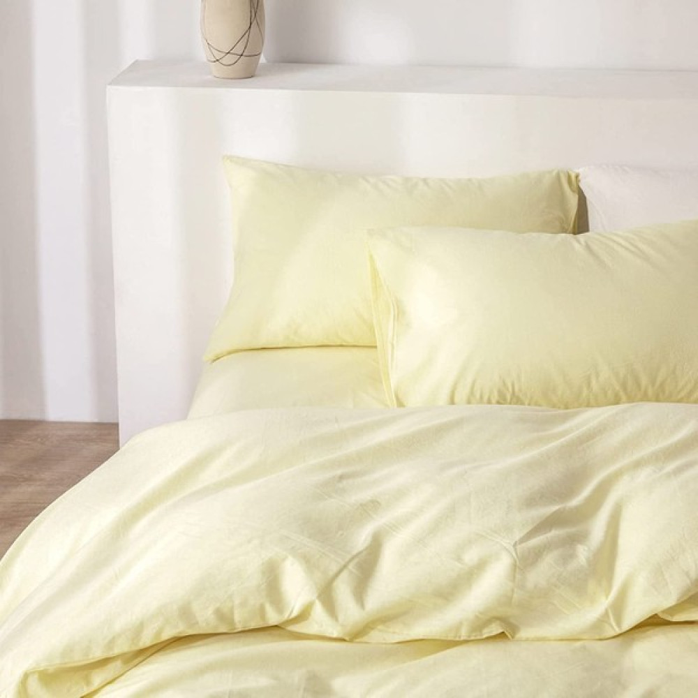 Stay Home Lastikli Çarşaflı Nevresim Takımı Çift Kişilik Sarı - 220 x 240 cm Nevresim Takımı Fiyatı