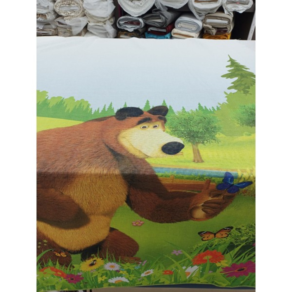 Stay Home Maşa Ile Koca Ayı Lisanslı Çocuk Odası Tül Perde Pilesiz - Beyaz - 100 x 250 cm Tül Perde Fiyatı