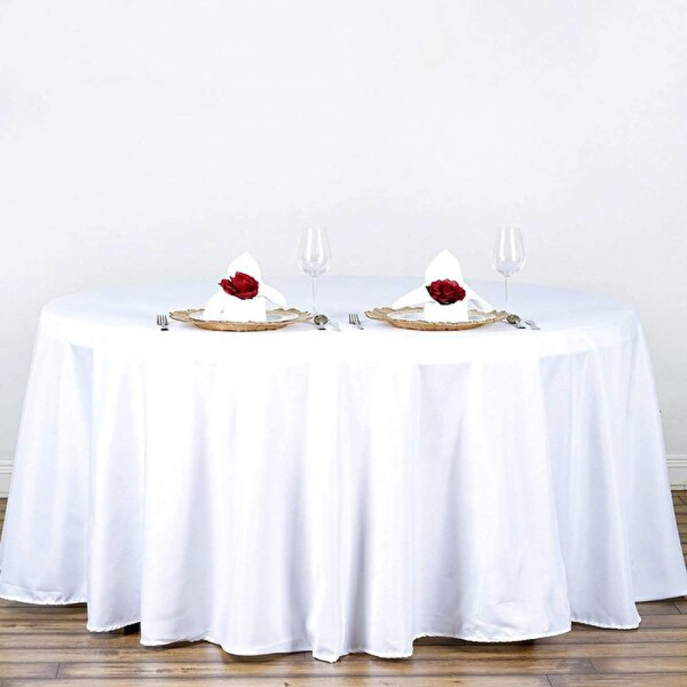 Stay Home Otel,restoran,düğün, Parti Masası Için Büyük Yuvarlak Dertsiz Masa Örtüsü - 200 x 200 cm - Beyaz Masa Örtüsü Fiyatı