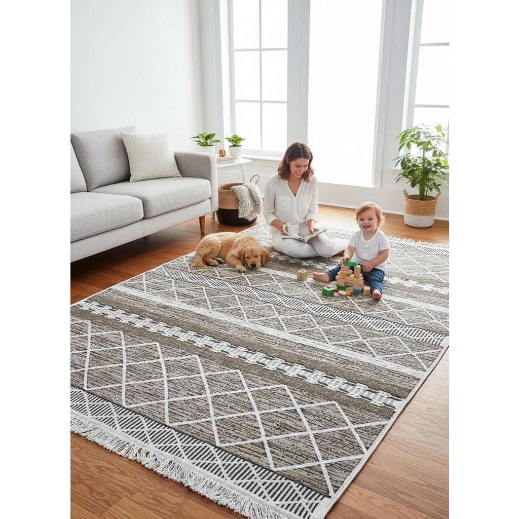 Stay With Love Kilim Çift Taraflı Dokuma Kilim Çamaşır Makinesinde Yıkanabilir Pamuklu Dokuma Lüks Kilim, Hlaı, Yolluk, Paspas - 80 x 300 cm Araca Özel Paspaslar Fiyatı