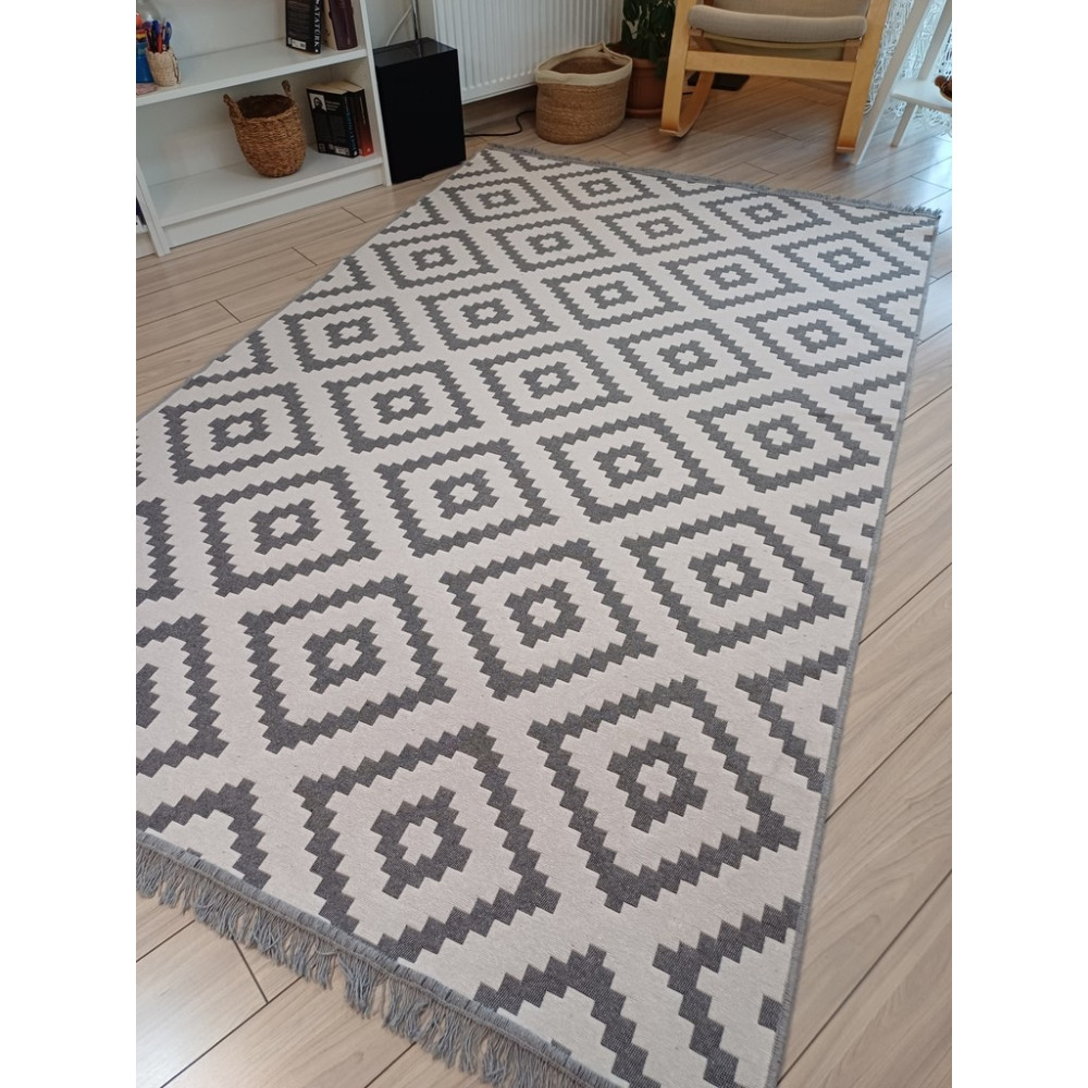 Stay With Love Kilim Modern Desenli Yıkanabilir Çift Taraflı Kilim Gri -Beyaz - Gri - Beyaz - 120 x 180 cm SSD / Solid State Drive Fiyatı