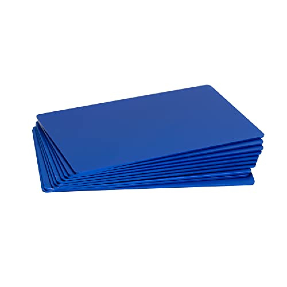 StayMax Anodized Aluminum Business Cards Blanks Metal Engraving Sheets Aluminum Blanks 10 Pack (Blue)