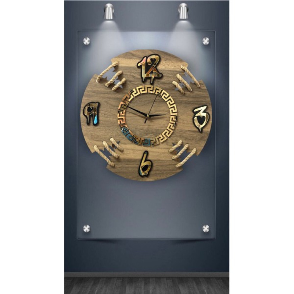 STE Desing Halatlı Modern Tasarım Ahşap Duvar Saati,duvar Saati,ahşap Saat,wall Clock,saat,wall Decor Dekoratif Saat Fiyatı
