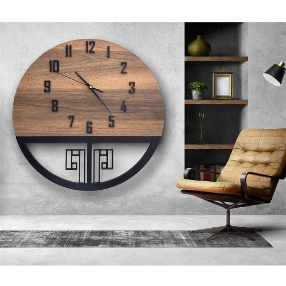 STE Desing Modern Dmr Ahşap Duvar Saati, Ahşap Duvar Saati, Duvar Saati, Sessiz Duvar Saati, Wooden Wall Clock - 1 cm Dekoratif Saat Fiyatı
