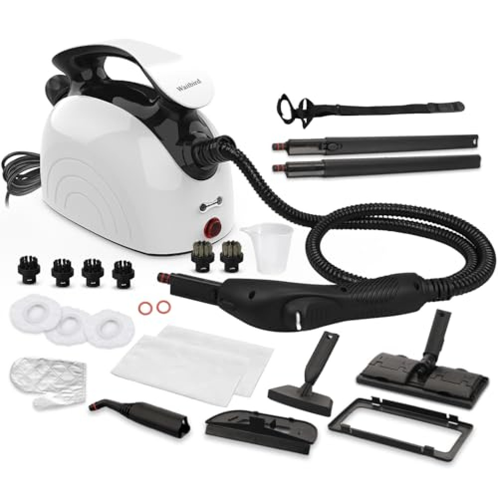 Steam Cleaner, Handheld Steamer with 21 Accessories, 248°F High-Temperature Steam for Floors, Grout, Tiles, Carpet, Cars - Portable 1.08L Tank, Child Lock, Chemical-Free Cleaning for various surfaces
