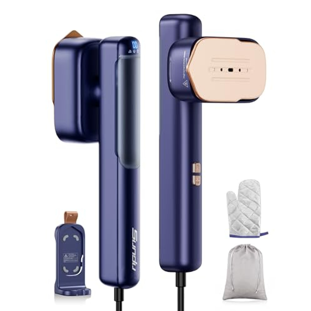 Steamer for Clothes, 100-240V Handheld Garment Steamer, Sundu Travel Steamer ＆ Iron 2 In 1, 15s Fast Heat up, Fabric Wrinkle Remover, Strong Penetrating Steam, Travel Size, Adaptive Voltage