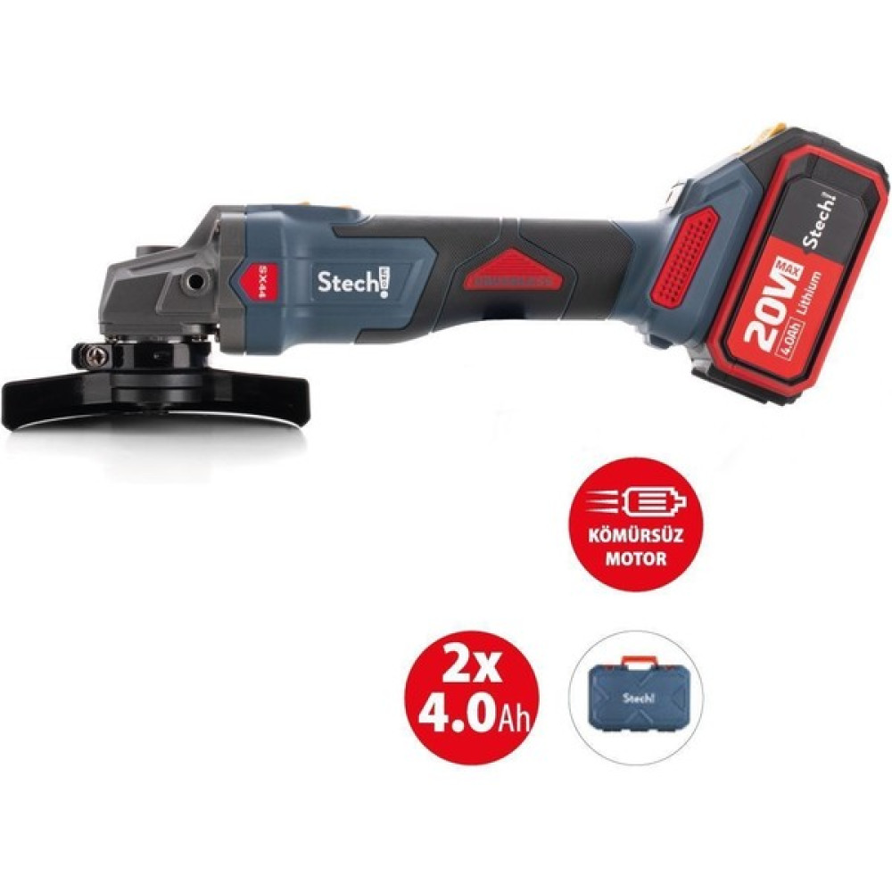 Stechend SX44 Akülü Avuç Taşlama 125 mm 2 x 4 Amper AKÜ(20V) + 2 Yıl Garanti Oto Boyaları Fiyatı