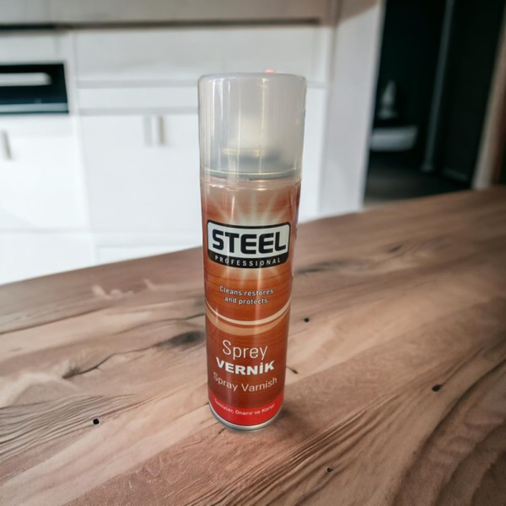 Steel Sprey Vernik 200 ml - 10 Adet - Beyaz - Şeffaf Boya Malzemeleri Fiyatı