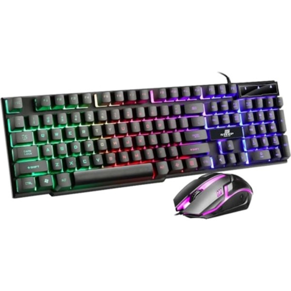 Steep Solid ST-KKM01S Mekanik Hisli Kablolu Rainbow Işıklı Oyuncu Klavye - Mouse Set Oyuncu Klavyesi Fiyatı
