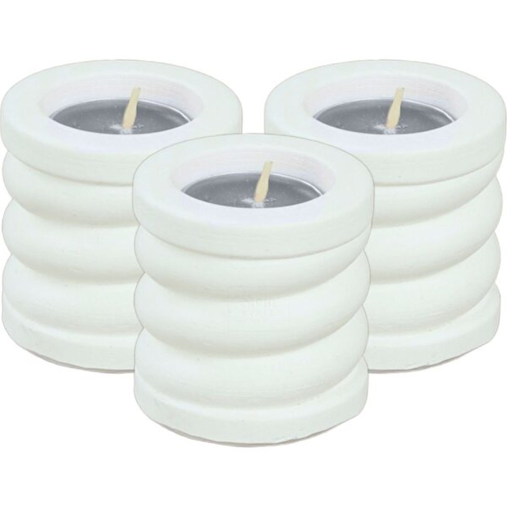 Stein Kohle Şamdan Dekoratif Mumluk Beyaz Şamdan Set 3 Lü (Üçlü) Tealight ve Uzun Mum Uyumlu Spiral Model Şamdan Fiyatı